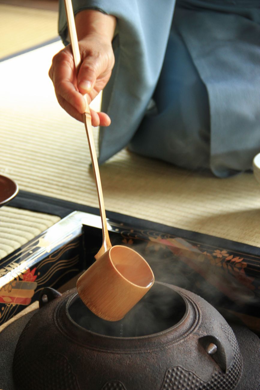 Japanese tea ceremony table setup